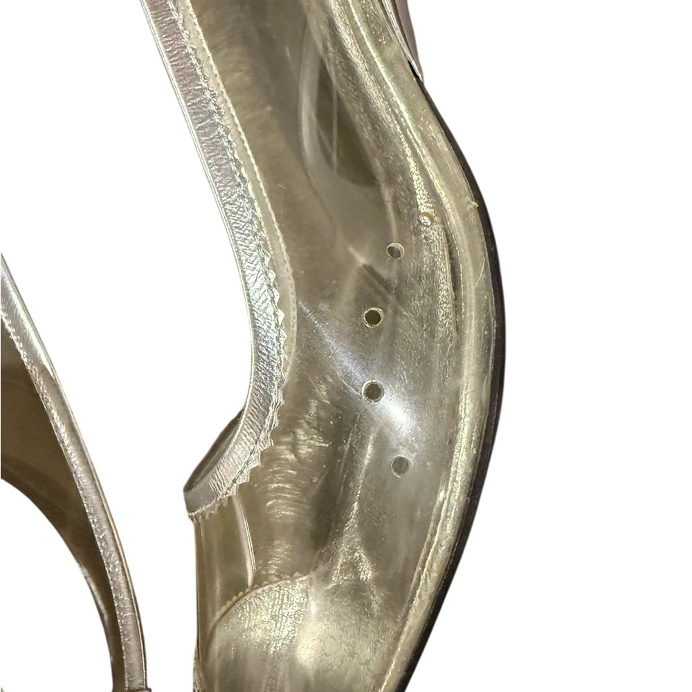 Jeffrey Campbell Cecily-2 Shimmering Silver Slingback Heels Size 11 - Picture 8 of 13